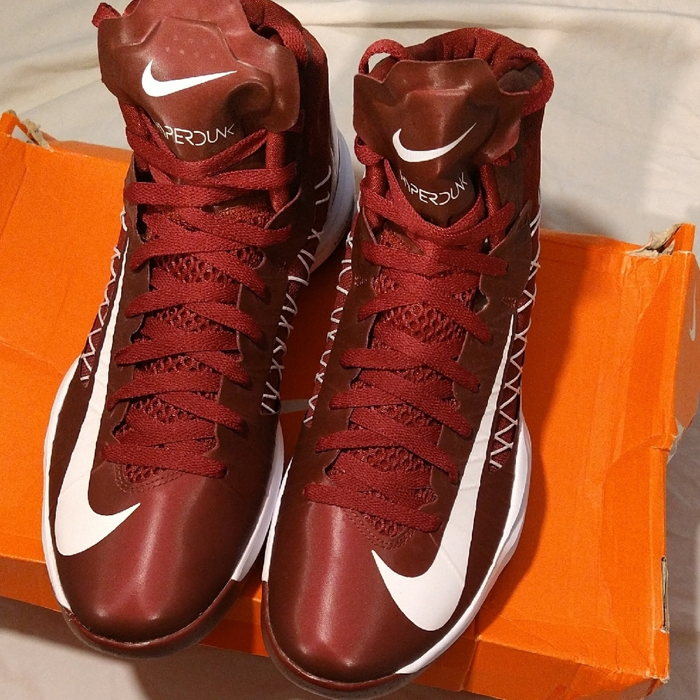 Nike High-Top Burgundy and White Athletic Shoes